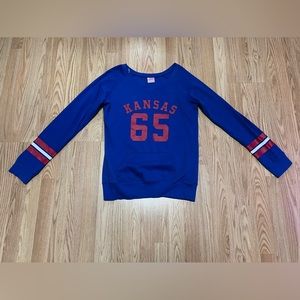 Juniors size L Campus Heritage KU Kansas Jayhawks super cute Sweatshirt-Nice!!!